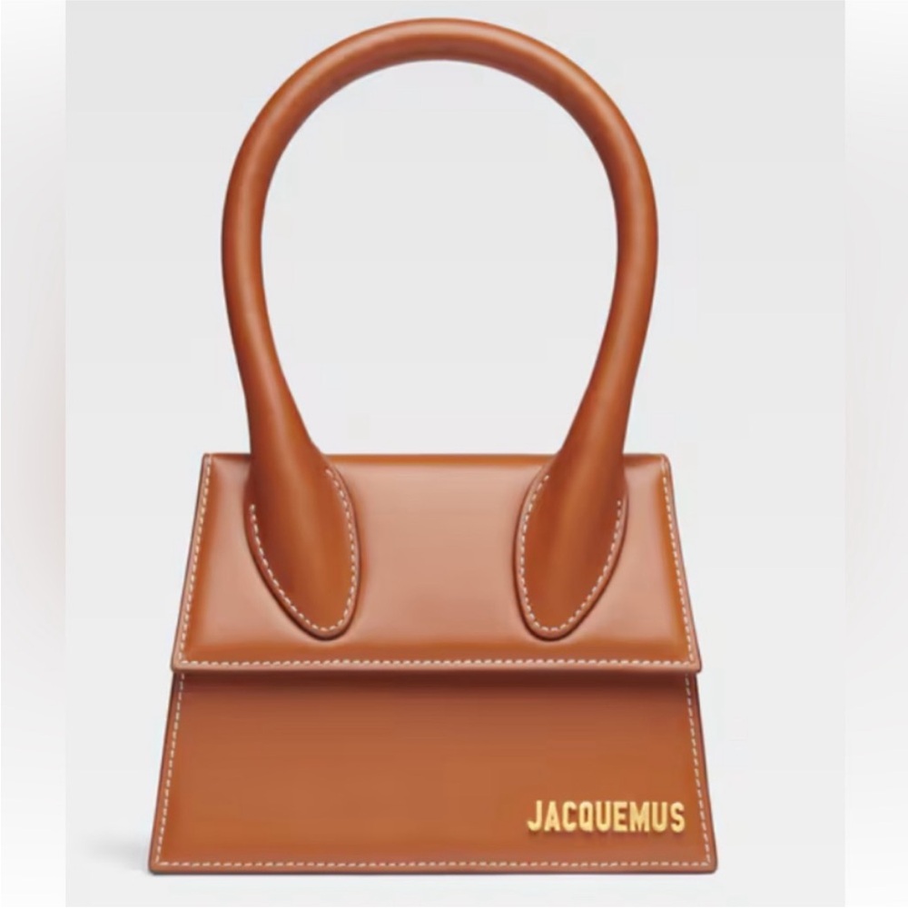 Brown Mini Bag with Geometric Design